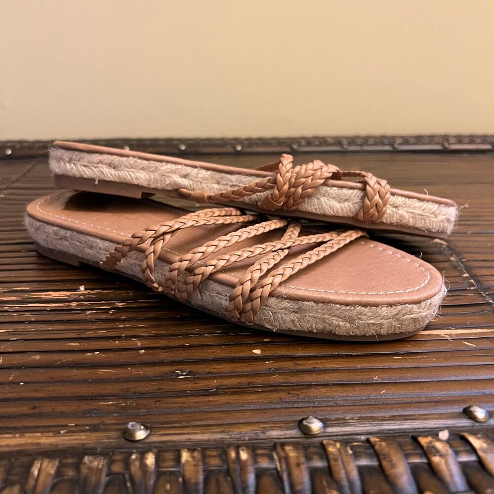 Madewell Women's Kathryn Espadrille Braided Leather Slide Flat Sandals Size 6.5 - Picture 5 of 7